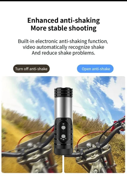 4K Mini Sport DV Action Sport Camera Flashlight Helmet Full HD 1080P Video Ideal Bodycam for Bike, Cycle, Motorcycle Camcorder