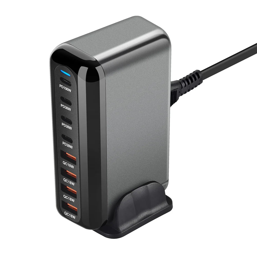 2025 New 600W GaN 8-port Fast Charger Type C 5C3A PD USB C Fast Charging Station PD3.1 Adapter for Phone and Tablet Dropshipping