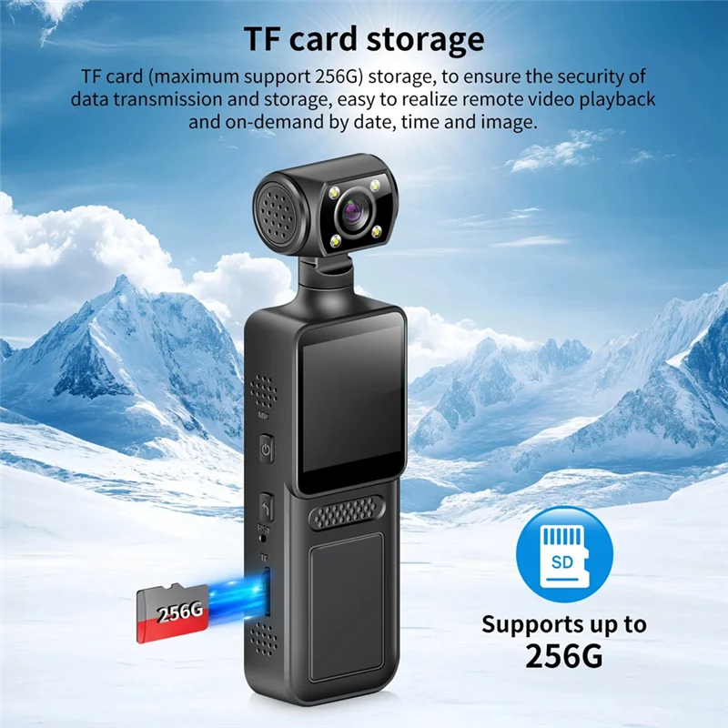4K Pocket Action Camera 4K HD Sports Camcorder Camera 180 Rotate Mini Wifi Camera With Waterproof Case Motion Camera 128G