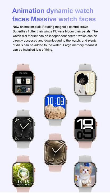 For Apple DT Watch X Mini Smart Watch 3D Menu Video AI Voice NFC Sports Record Health Test 1.85 Inch AMOLED Women Smartwatch