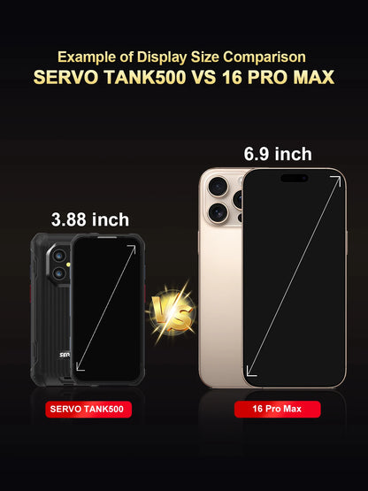 SERVO TANK500 IP68 Waterproof Mini Smart Phone 4G LTE Android 12 RAM 6GB ROM 128GB PTT Network Intercom Small Rugged Smartphones