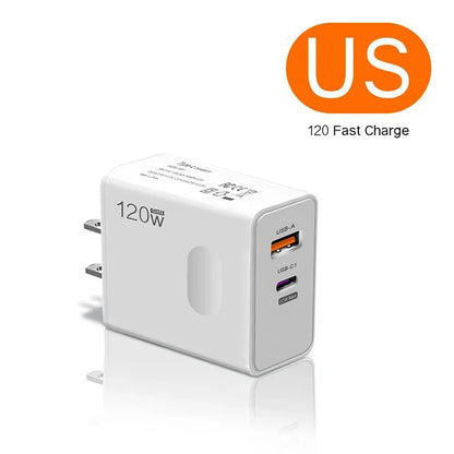 Xiaomi 120w EU US UK Mobile Phone Charger Super Fast Charging Head Flash Charging Suitable For Apple Xiaomi Huawei Samsung 2025