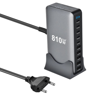 2025 New 810W GaN PD3.1 Fast Charging Station Adapters USB Type C 10-Port Desktop Fast Charger for Mobile & Tablets Dropshipping