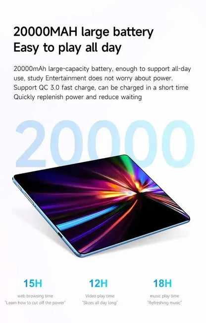 2025 Original 12inch Pad Air Pro Tablet PC 20000mAh Snapdragon 870 Android 14 16GB RAM 1TB ROM 5G Dual SIM GPS 5K 4G WIFI Tablet