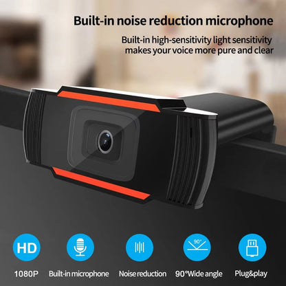 2K Full HD 1080P Network Camera Built in Microphone USB Camera Mini Web Cam for Auto Focus PC Mac Laptop Video Shooting Camera