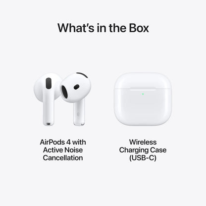 Apple AirPods 4 Wireless Earbuds,with Active Noise Cancellation,Adaptive Audio,Transparency Mode,Spatial Audio,Wireless Charging
