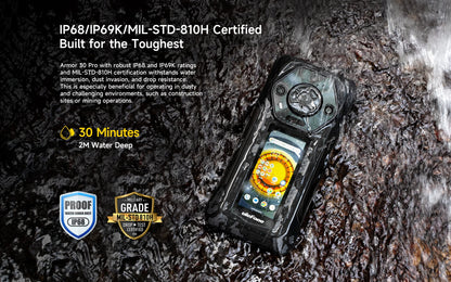 Ulefone Armor 30 Pro 5G Rugged Phone Android 14 Smartphone 6.95" 120Hz 32GB+512GB 12800mAh Night Camera 64MP NFC
