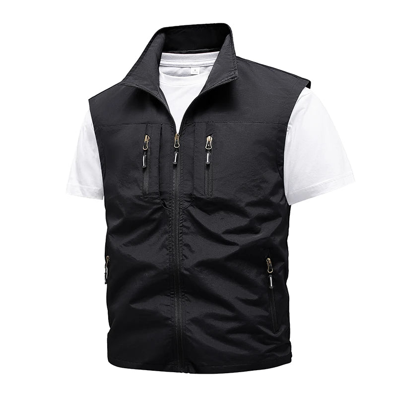 New Spring Men Outdoor Casual Vests Mens Summer Waterproof Breathable Fishing Waistcoat Mens Autumn Fashion Vest Jacket Male - Universal Market
