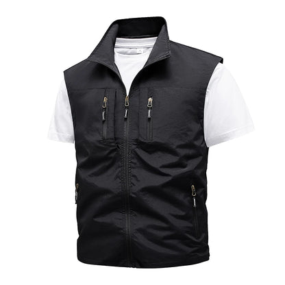 New Spring Men Outdoor Casual Vests Mens Summer Waterproof Breathable Fishing Waistcoat Mens Autumn Fashion Vest Jacket Male - Universal Market