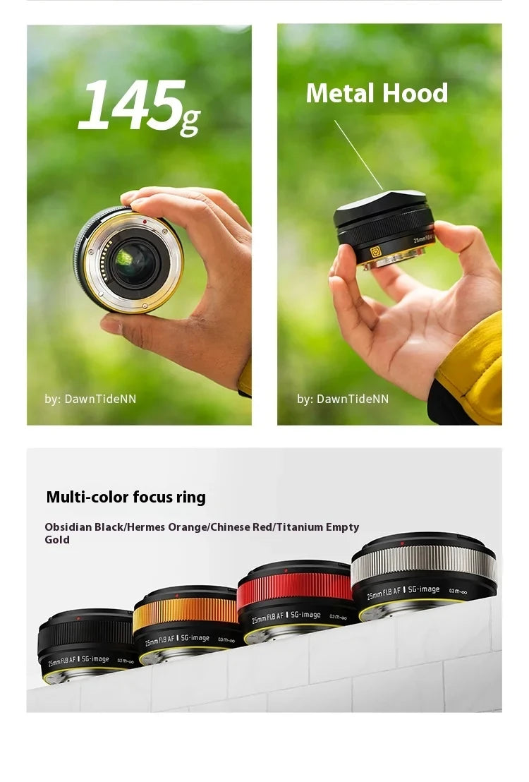 SGimage 25mm F1.8 AF Lens APS-C Large Aperture Prime Camera Portrait Lenses with STM silent motor for Sony E Fuji X Mount - Universal Market
