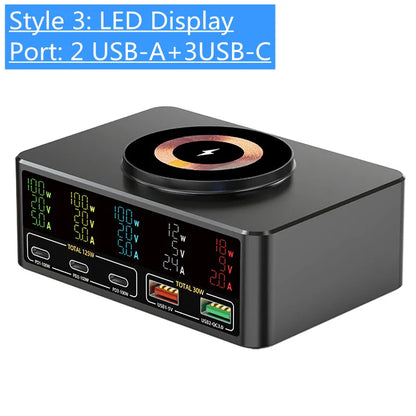 1080W GaN USB C Charger 8-Port Desktop Charger Type C 330W PD3.0 PPS QC3.0 Fast Charging for MacBook Tablet Samsung iPhone 15 16