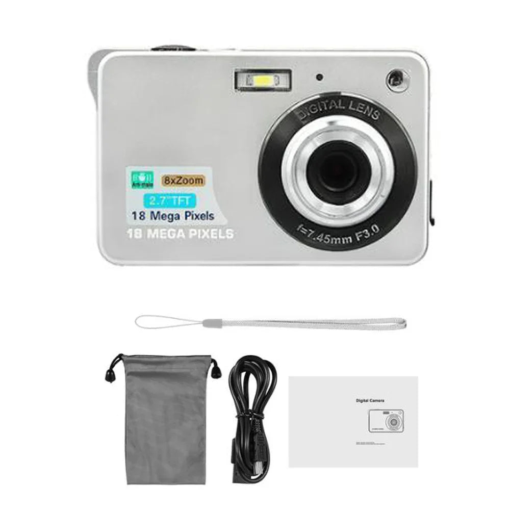 Portable Digital Camera 1080P Video Camcorder 48MP Photo 8X Zoom Anti-shake 2.7 Inch Large TFT Screen USB Charge with Carry Bag - Universal Market