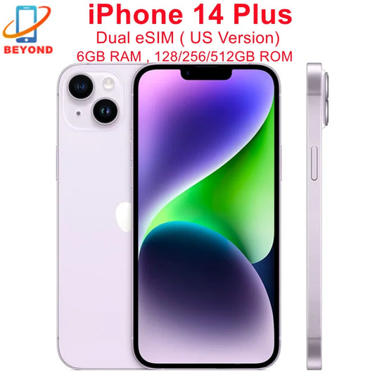 Apple iPhone 14 Plus Dual eSIM 128/256/512GB ROM 6GB RAM 6.7" Genuine Super Retina OLED Face ID NFC 5G 98% New Original Phone - Universal Market