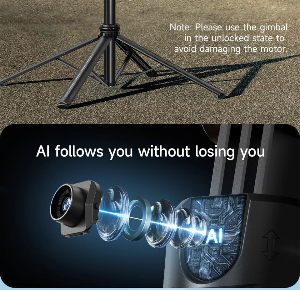 FGCLSY 360 ° rotation Selfie Stick Gimbal Stabilizer With Bluetooth Remote Intelligent AI Follow-Up Anti Shake For Smartphone