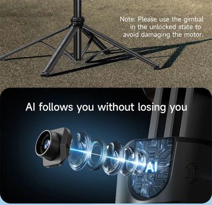 FGCLSY 360 ° rotation Selfie Stick Gimbal Stabilizer With Bluetooth Remote Intelligent AI Follow-Up Anti Shake For Smartphone