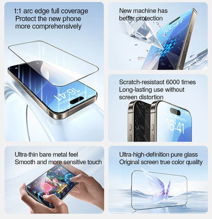 SmartDevil Dust-free Box Screen Protector for iPhone 16 Pro Max 15 14 HD Clear Tempered Glass Film Anti-fingerprint