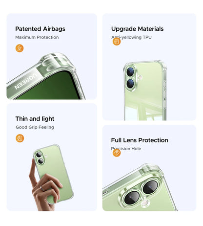 UGREEN Airbags Case for iPhone 17 16 15 Pro Max Clear Case Transparent Cover for iPhone 16 Pro 17 Air Protective Case Shockproof
