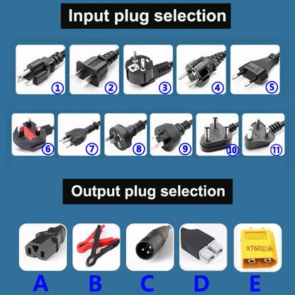 NEW 60V Lithium Battery Charger 67.2V 16S 5A 8A 10A 12A 15A 20A High-power Smart Band Display Rapid Charging Metal Shell
