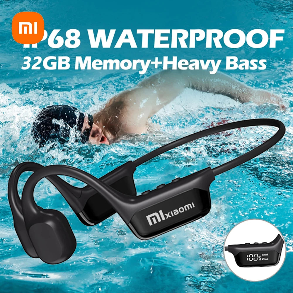 Xiaomi Bone Conduction Earphone IPX8 Wireless Open Headset Bluetooth 5.3 Swimming Bluetooth Headphones 32GB MP3 Sports Earbuds - Universal Market