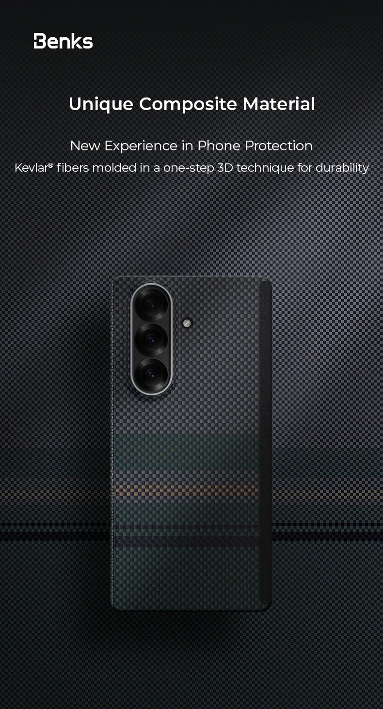 Benks Aurora ArmorAir Kevlar front and rear case protective cover+GlassWarrior AR screen protector for Samsung Galaxy Z Fold 7