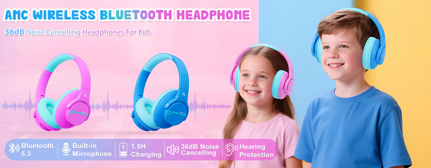 Gradient Wireless Headphones RGB Cat Ear Bluetooth Headphones With Microphone Stereo Music Game Earphone For Girls Kids Gifts - Universal Market