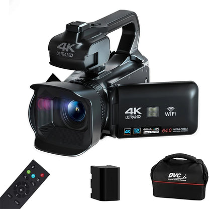 2025 Pro 4K 60FPS Digital Video Camera Photography Youtube Vlog Camcorder For Tiktok Live Stream Webcam 18X Zoom Rotate Touch - Universal Market