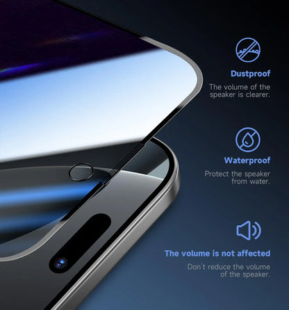 Anti Spy Screen Protector for iPhone 17 Air 16 Pro Max Privacy Tempered Glass Auto Dust Elimination Glass Box 15 14 13 12 X XS