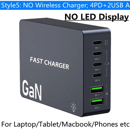 1080W GaN USB C Charger 8-Port Desktop Charger Type C 330W PD3.0 PPS QC3.0 Fast Charging for MacBook Tablet Samsung iPhone 15 16