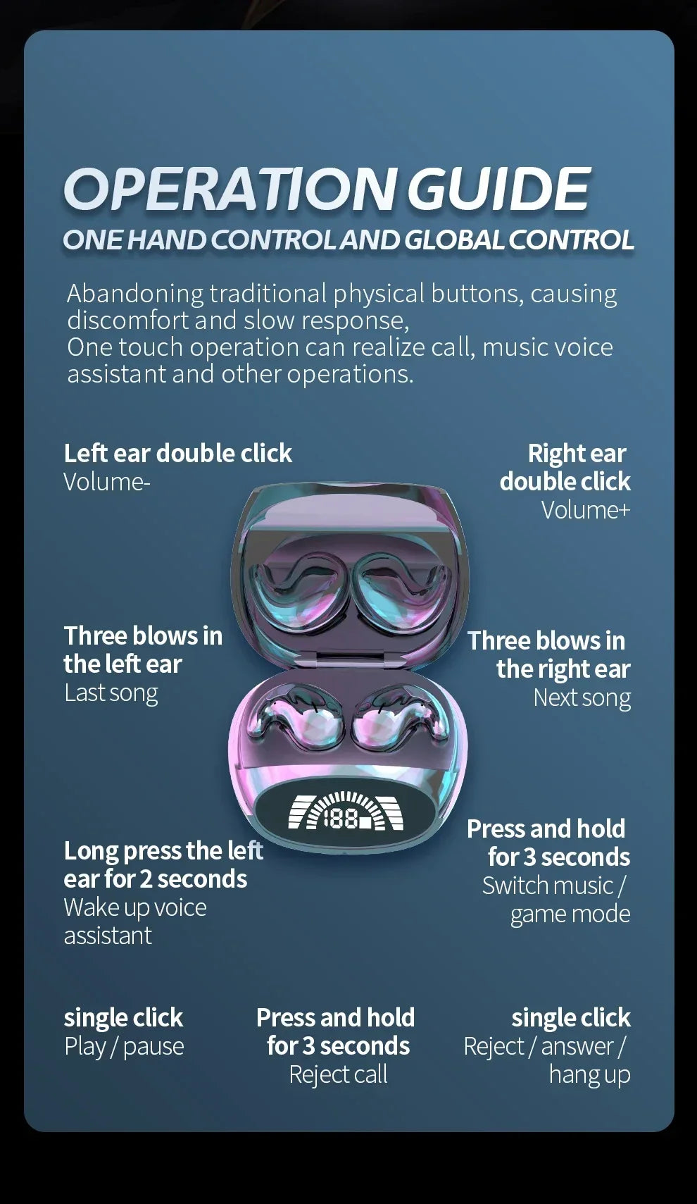 Sleep Invisible Stereo Headset IPX5 Waterproof Wireless Bluetooth Earphone Earbuds with Mic for Phone Bluetooth 5.3 Headphones - Universal Market