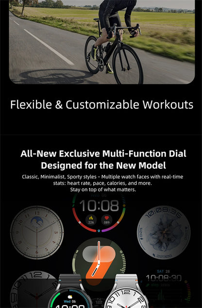 2025 New Bluetooth Call Smart Watch 7 Classic Men AMOLED HD Screen AI Voice Assistant Bluetooth Call NFC GPS Smartwatch Women