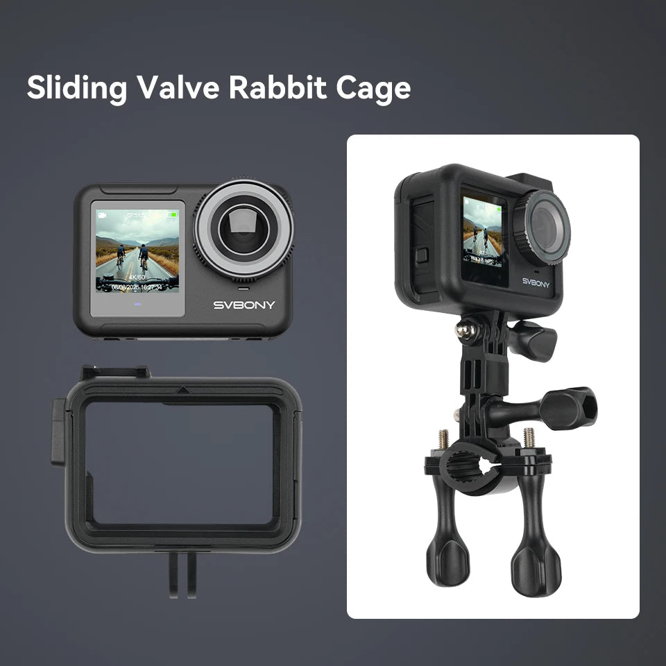 SVBONY SVGo3 Action Camera 4K30 Waterproof Dual LCD Screens Sports Camera with Quick Release Mount for Surfing Cycling Vlog