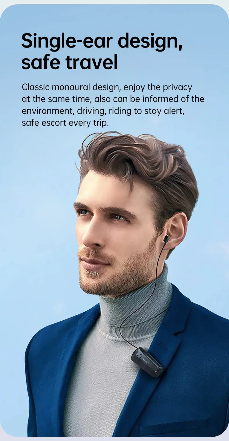 Fineblue F520 Mini Wireless Earphone Bluetooth 5.3 Retractable Headset in Lotus One Ear Calls Remind Vibration Sport Headphone - Universal Market