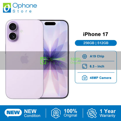 2025 NEW iPhone 17 Smartphone A19 Chip 256GB ROM 120Hz 6.3" XDR Display 48MP Rear Camera Control Action Button Dynamic Island - Universal Market