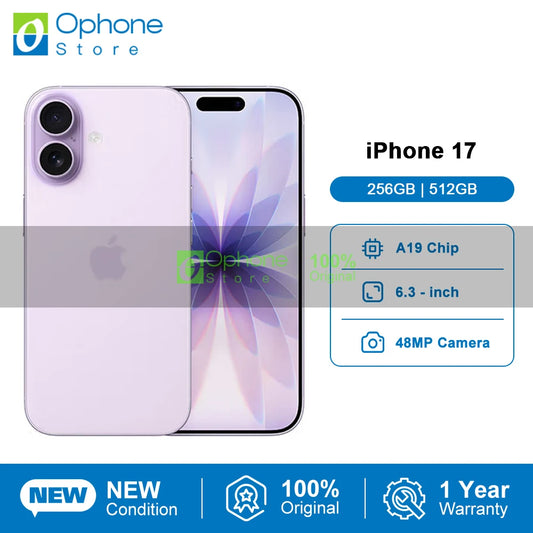 2025 NEW iPhone 17 Smartphone A19 Chip 256GB ROM 120Hz 6.3" XDR Display 48MP Rear Camera Control Action Button Dynamic Island - Universal Market