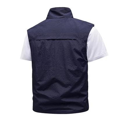 New Spring Men Outdoor Casual Vests Mens Summer Waterproof Breathable Fishing Waistcoat Mens Autumn Fashion Vest Jacket Male - Universal Market
