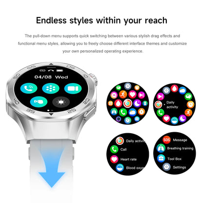 2025New Upgraded Outdoor Sport GPS Smart Watch Men 1.53" HD AMOLED Screen GPS track Heart Rate Bluetooth Call Compass SmartWatch