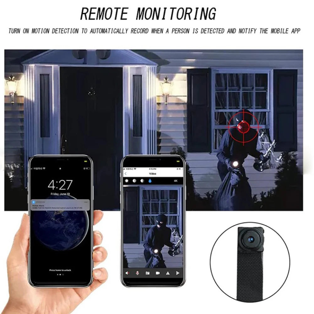 HD 1080P DIY Portable WiFi IP Mini Camera P2P Infrared Night Vision Remote View Micro Webcam Camcorder Wearable Video Recorder - Universal Market
