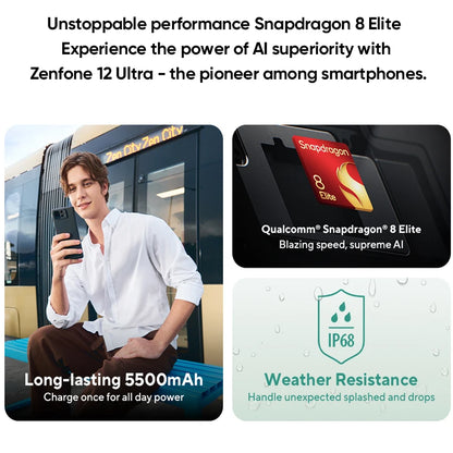 Global Version ASUS Zenfone 12 Ultra AI 5G Smartphone Snapdragon 8 Elite 6.78'' 144Hz AMOLED LTPO Display 5500mAh Battery Phone
