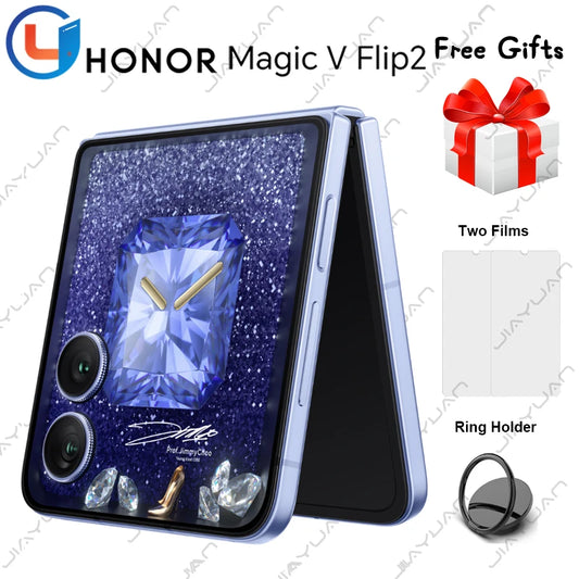 Original HONOR Magic V Flip 2 5G Foldable Phone 6.82 Inches OLED Display Snapdragon 8 Gen 3 Camera 200MP Google Play Smartphone