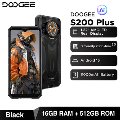 Global Version S200 Plus 5G Rugged Phone Dimensity 7300 12GB 512GB 6.72” FHD+ 120Hz IPS 100MP AI Camera 10100mAh Battery NFC