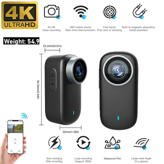 4K portable WIFI camera, sports bike camera, integrated helmet handlebar, motorcycle, road sports camera, mini UHD sports camera