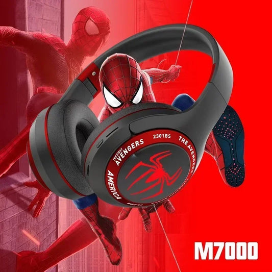 Disney Marvel Headphones Bluetooth Wireless Foldable Music Earphones Spider Man Noise Reduction Game Headset Anime Cartoon M7000 - Universal Market