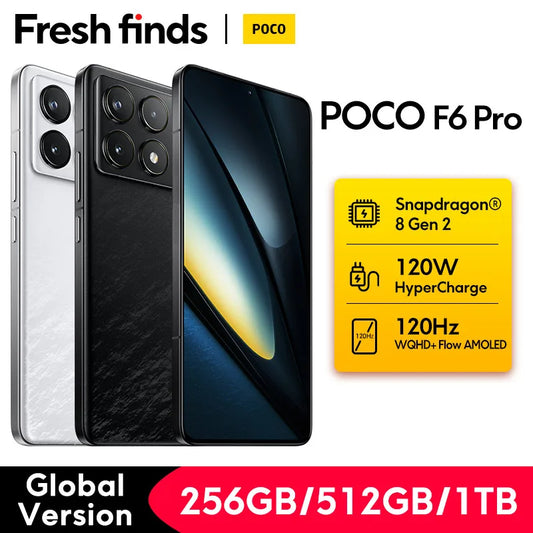 POCO F6 Pro Global Version Snapdragon® 8 Gen 2 Smartphone 120W HyperCharge 50MP triple camera WQHD+ 120Hz Flow AMOLED display