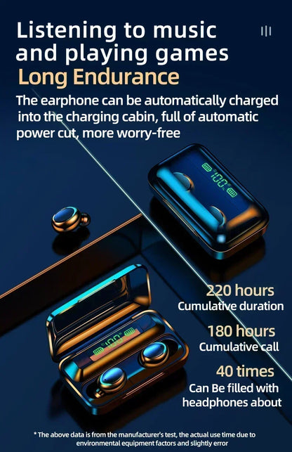 TWS F9-5 Earphone Bluetooth 5.3 Wireless Headphones Hifi Stereo Sports Waterproof Earbuds Headset Hearing Aids With Mic Handfree - Universal Market