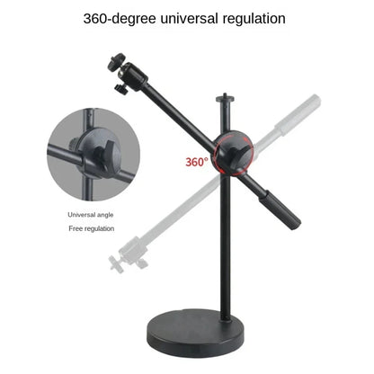Tabletop Overhead Tripod Stand with Ring Light Mobile Phone Holder And Boom Arm for Nail Art Photography Table Shooting Tripods