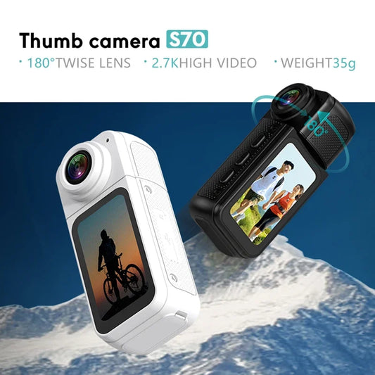Thumb Mini Camera 2.7K HD 180° Rotatable WiFi Sports DV Cycling Recorder Magnetic Outdoor Action Camera Bicycle Small Camcorders
