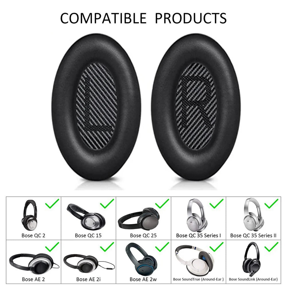 Replacement Ear Pads Earpads Headband for Bose QuietComfort QC 2 15 25 35 Ear Cushion QC2 QC15 QC25 QC35 SoundTrue Headphones - Universal Market