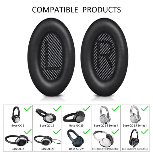 Replacement Ear Pads Earpads Headband for Bose QuietComfort QC 2 15 25 35 Ear Cushion QC2 QC15 QC25 QC35 SoundTrue Headphones - Universal Market