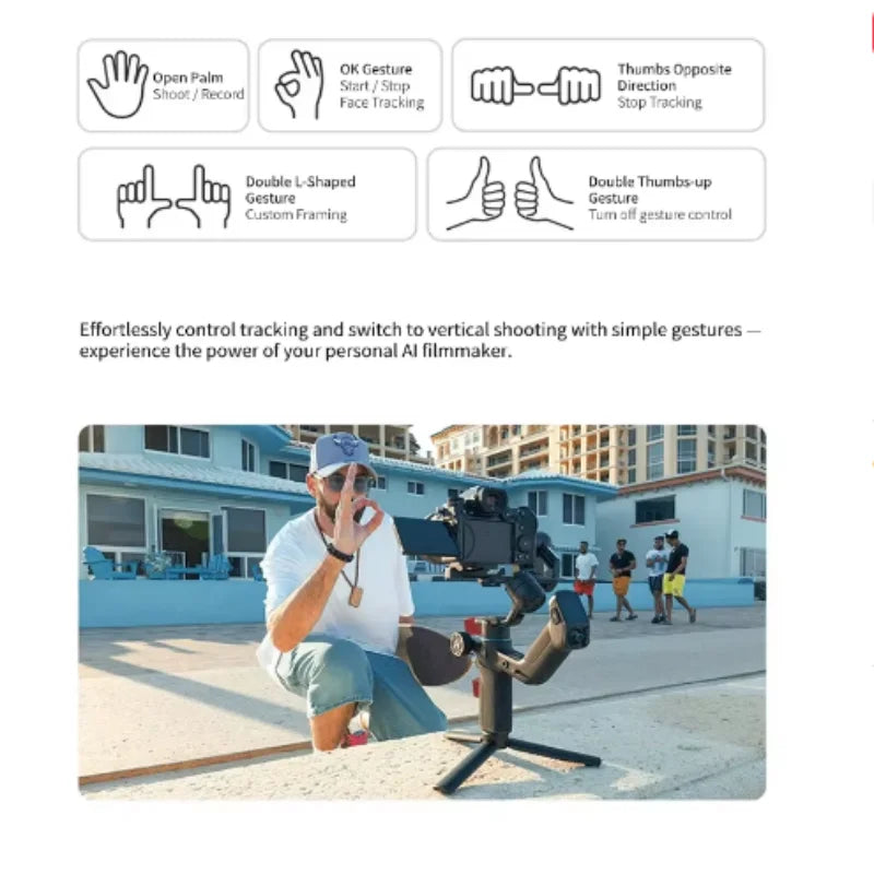 FeiyuTech SCORP Mini 3 Pro Gimbal with Detachable Remote Handle & AI 4.0 Tracking for Mirrorless, Action Camera & Smartphones - Universal Market