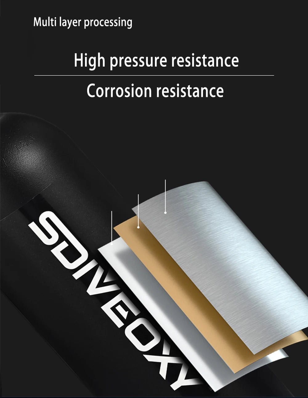 Scuba Diving Oxygen Tank  1L Cylinder Underwater Breather for  with Breathing Valve A Set - Universal Market